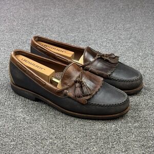 Allen Edmonds Nashua Tassel Kiltie Loafers Black Brown Leather Mens 11.5 B USA